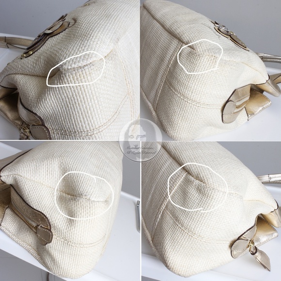 Coach Lexi Shoulder Bag Butterfly #F16584 Straw and Leather Satchel 2011 - Picture 10 of 11